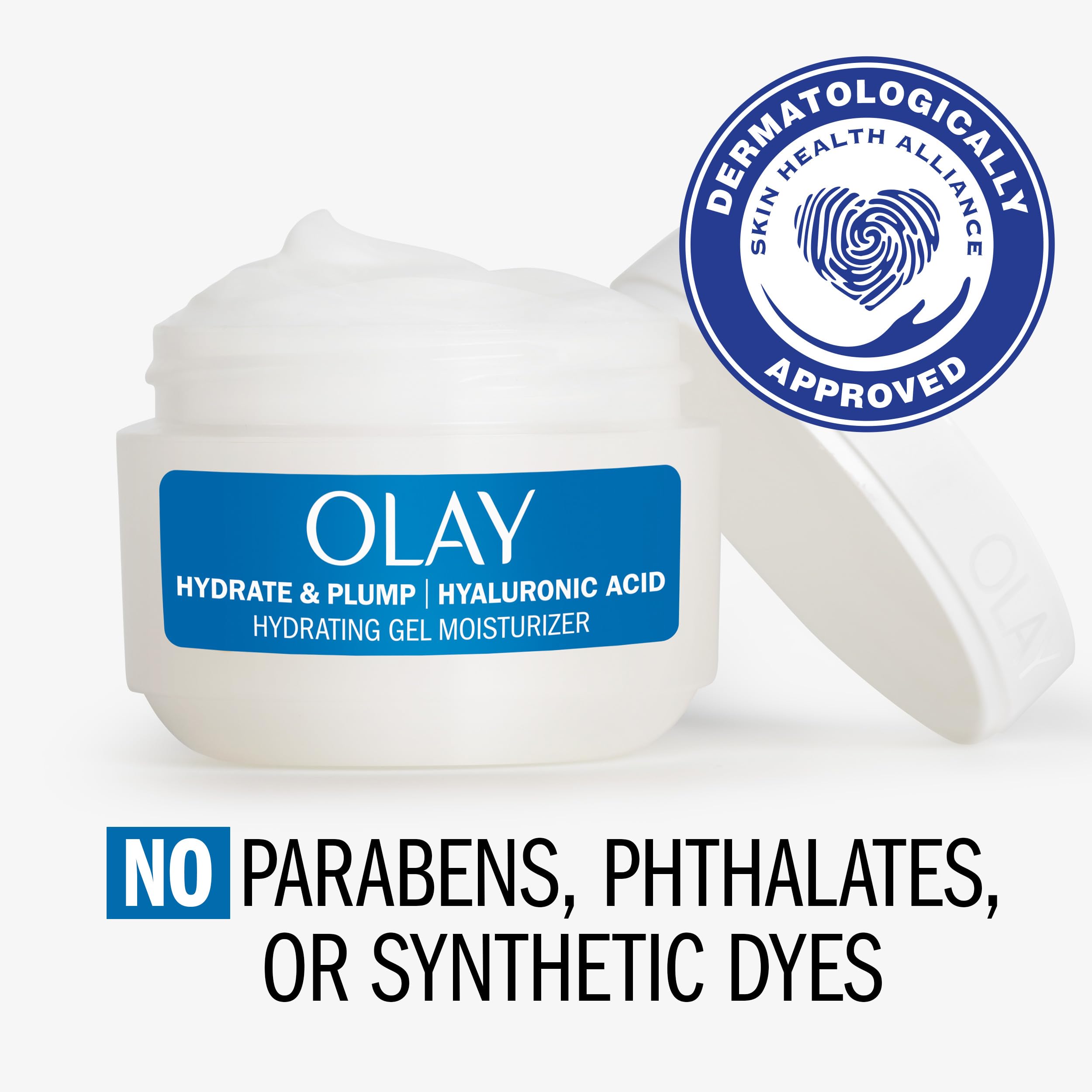 Olay Hyaluronic fragrance-free label for sensitive skin users.