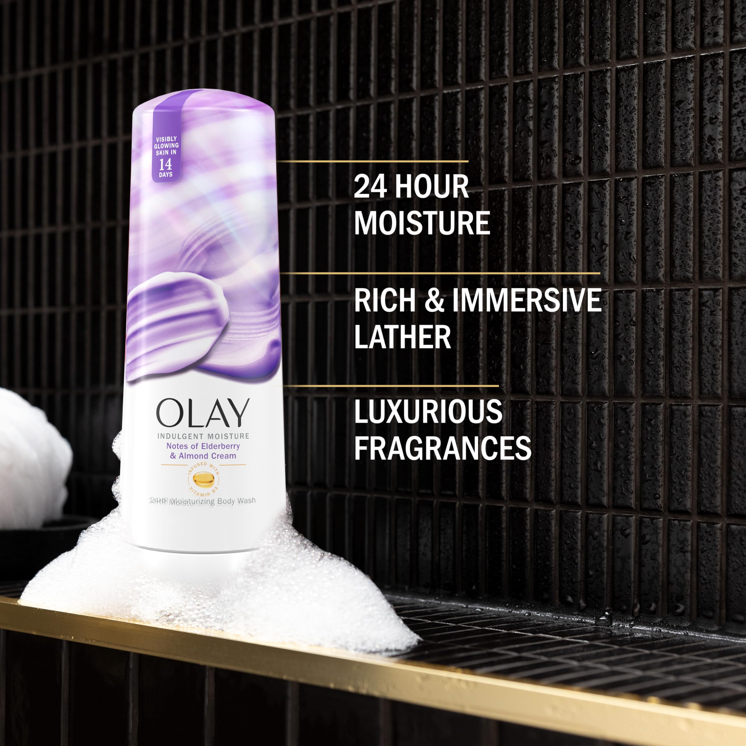 Olay Indulgent Moisture: espuma cremosa para una experiencia de ducha lujosa.