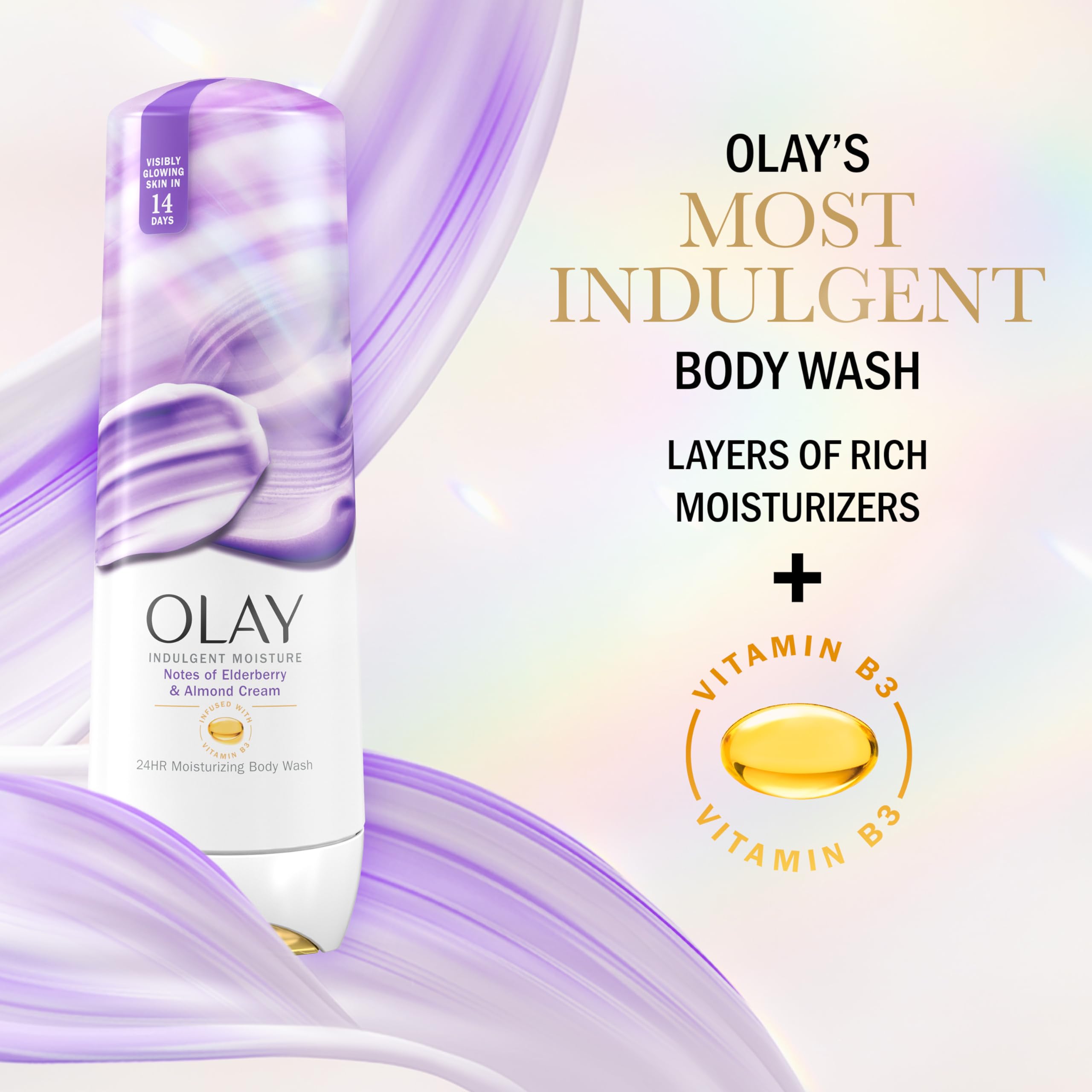 Olay Indulgent Moisture: hidratación 24 horas para piel suave todo el día.