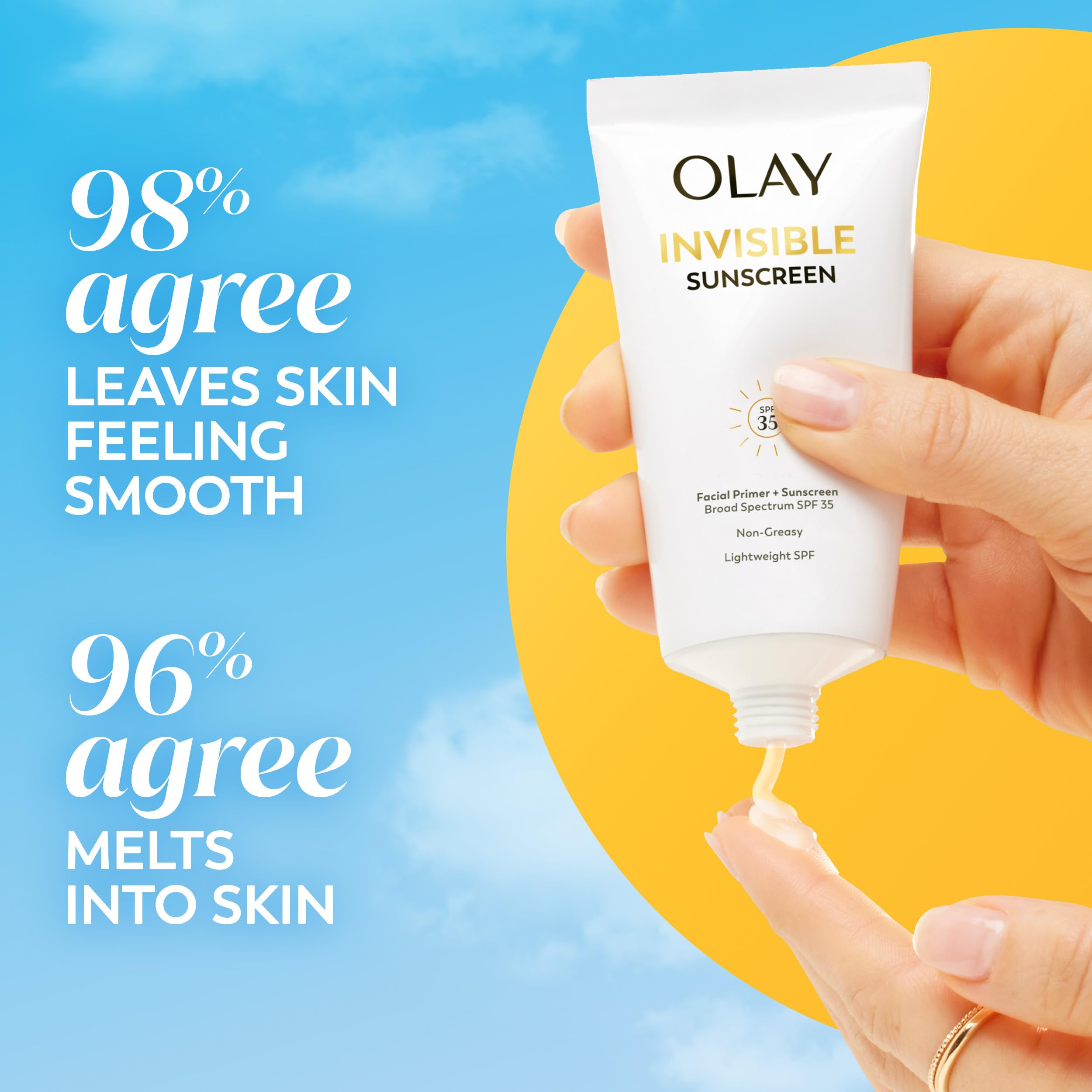 Olay Invisible Sunscreen sin perfume, opción suave para piel sensible