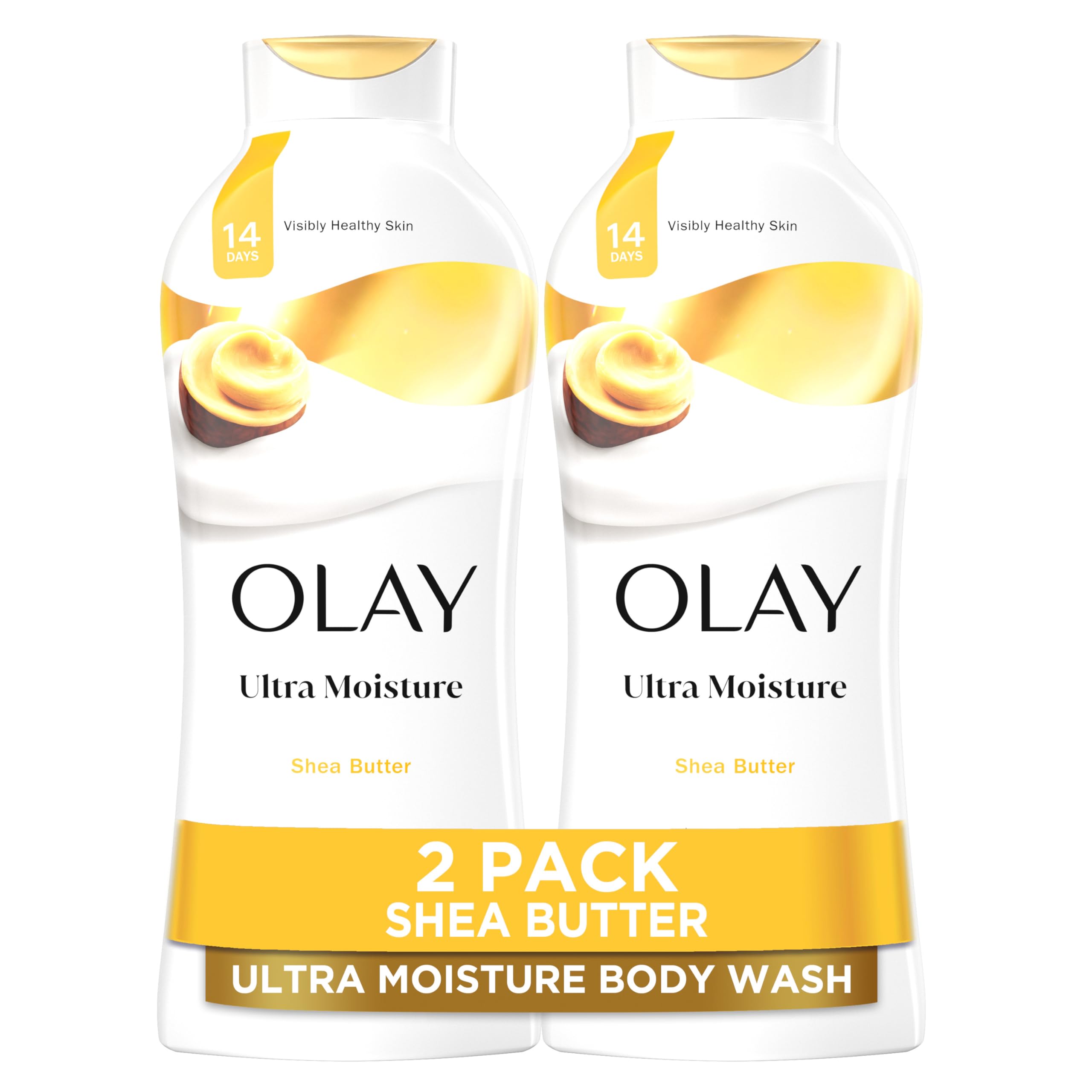 Olay Ultra Humedad Jabon Cuerpo en botella, piel suave e hidratada.