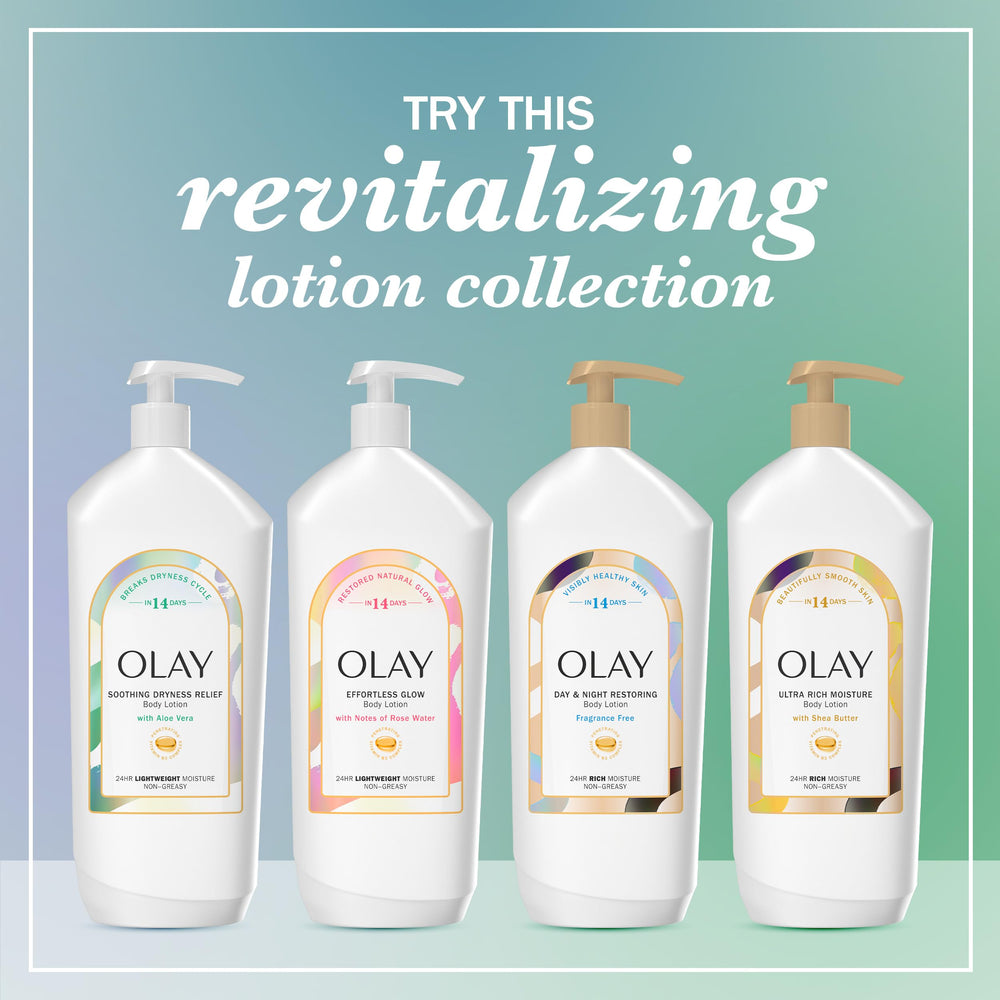 Olay loción corporal adecuada para todo tipo de piel y uso diario.