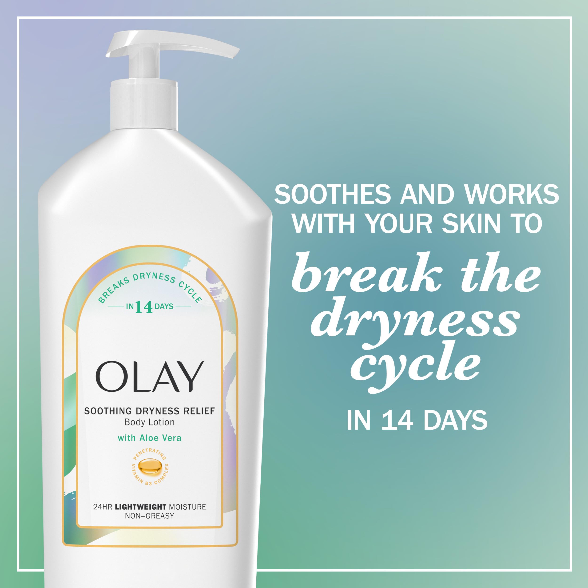 Olay loción corporal con aroma aloe vera para uso diario.
