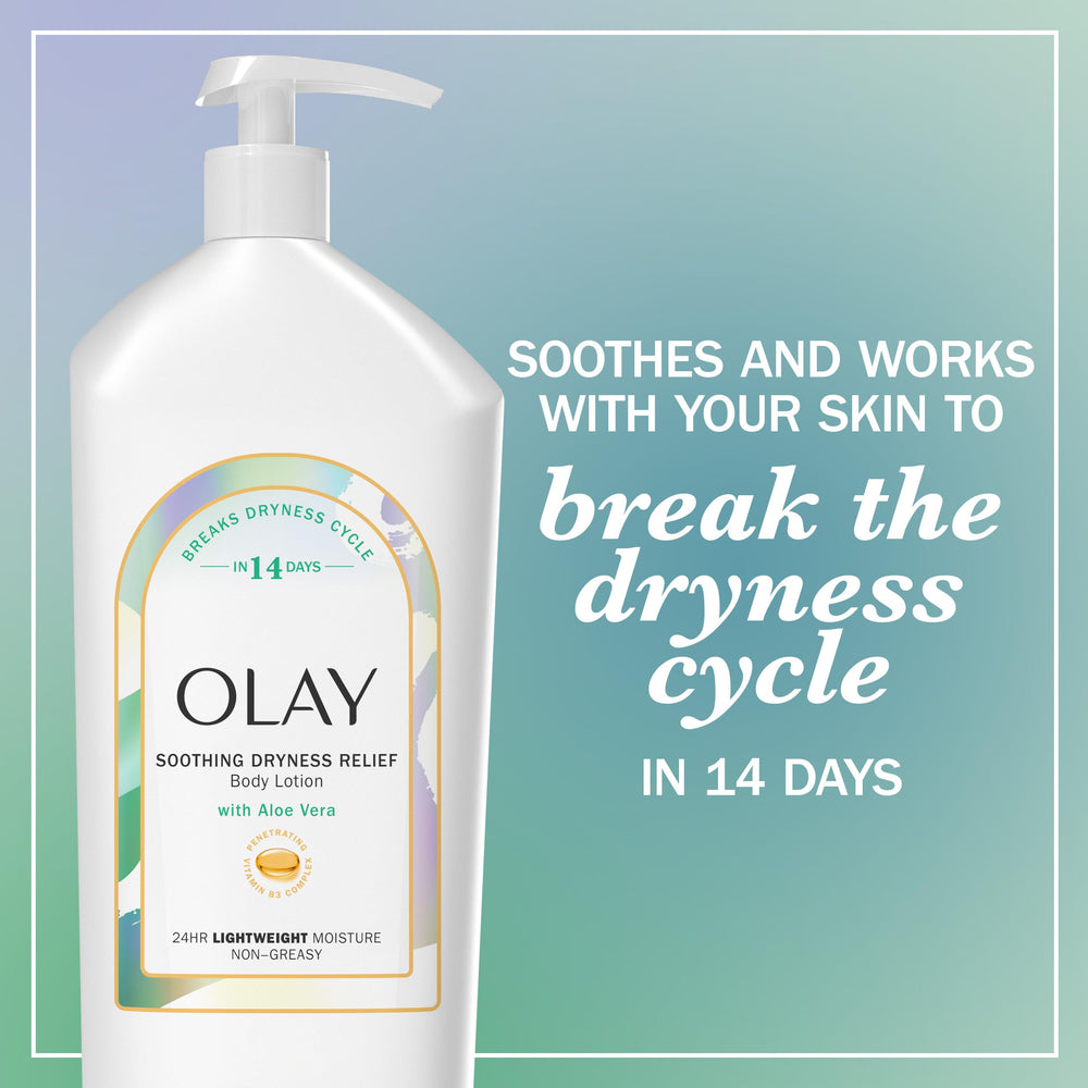 Olay loción corporal con aroma aloe vera para uso diario.