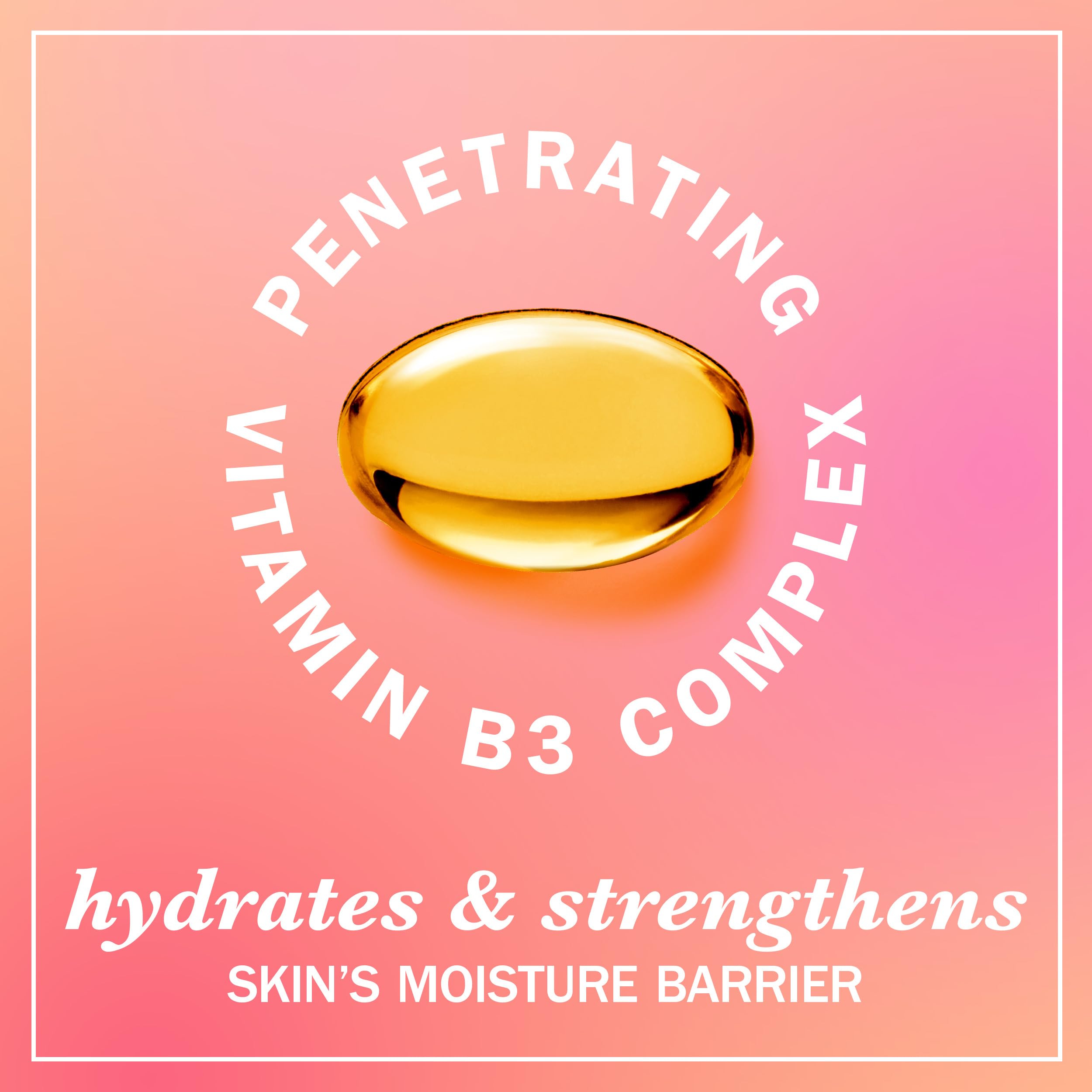 Olay Loción Corporal Vitamina B3, fortalece la barrera cutánea con hidratación prolongada.