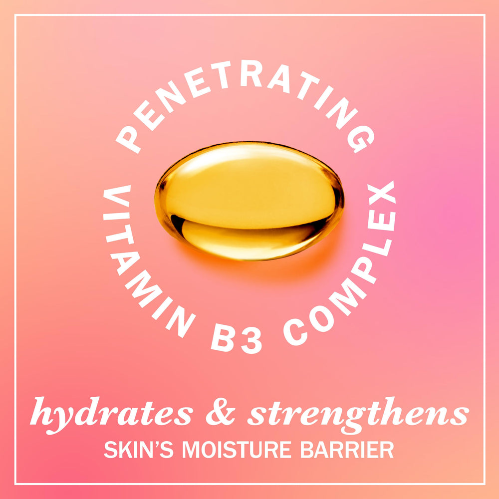Olay Loción Corporal Vitamina B3, fortalece la barrera cutánea con hidratación prolongada.