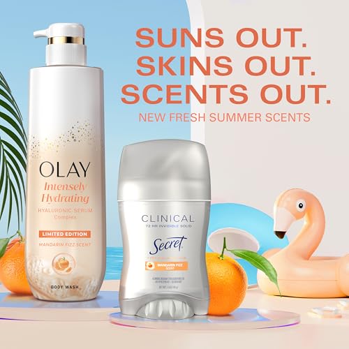 Olay Mandarin Fizz packaging close-up confirms paraben- and silicone-free formula.
