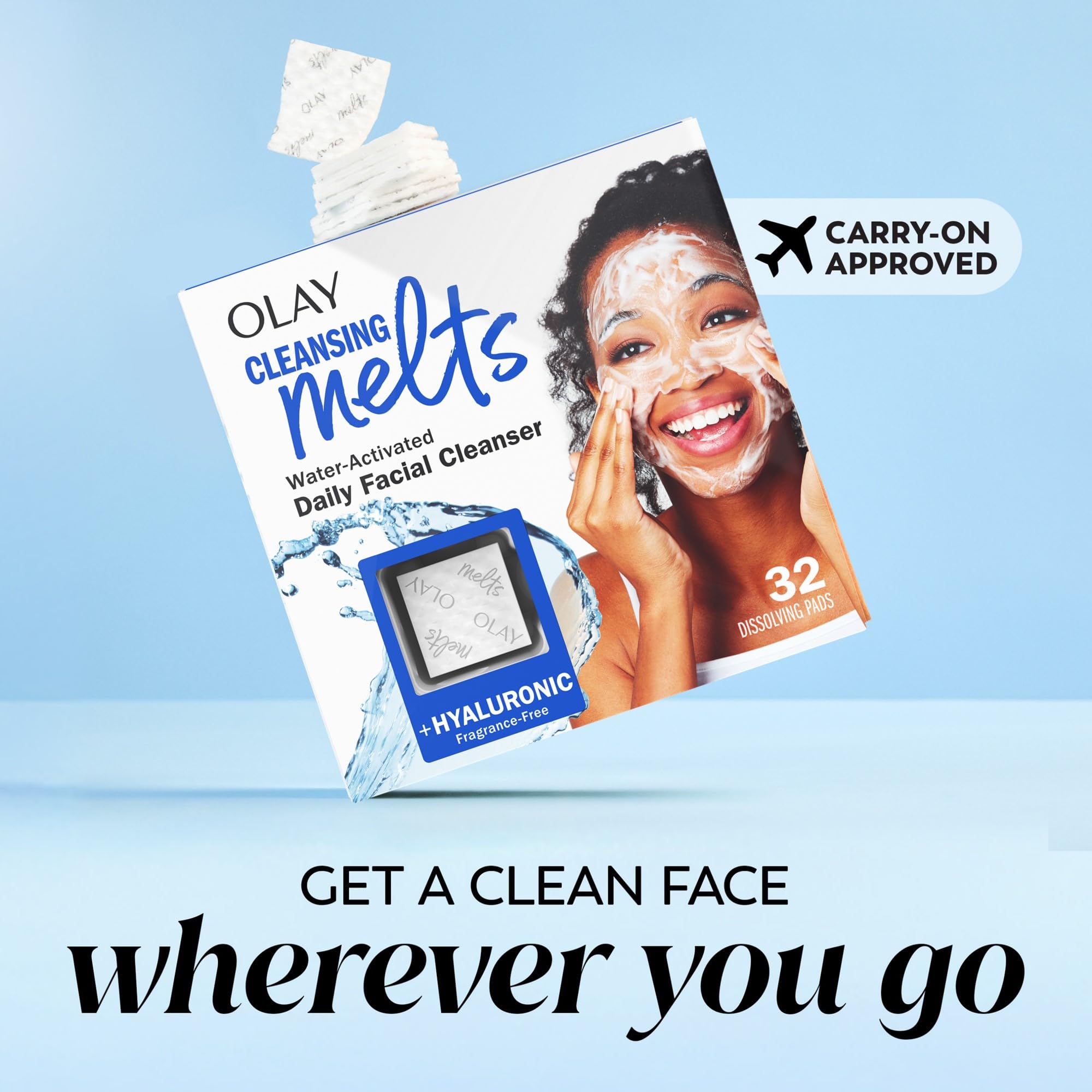 Olay Melts probado dermatológicamente para piel sensible