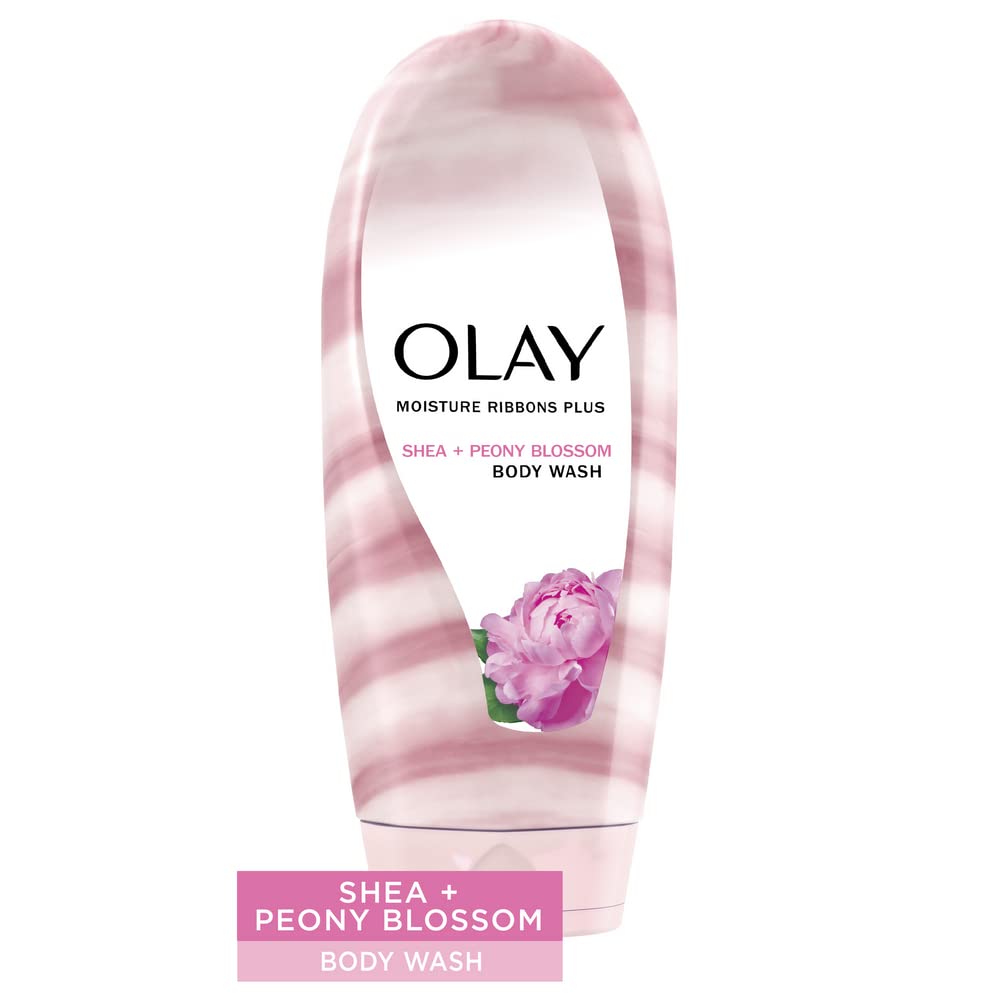Olay Moisture Ribbons Plus four bottle pack on display
