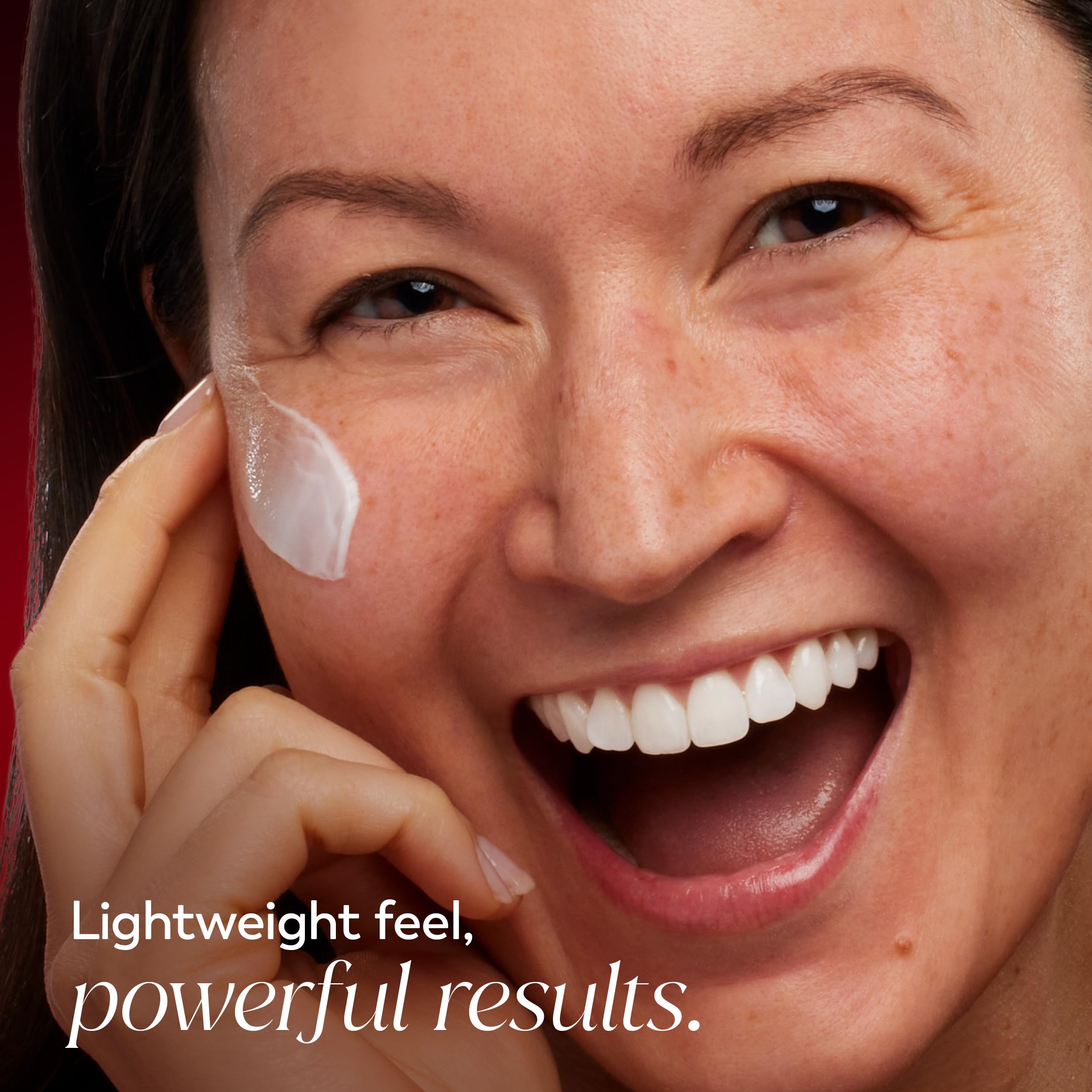 Nighttime skincare shot: applying OLAY Niacinamide moisturizer