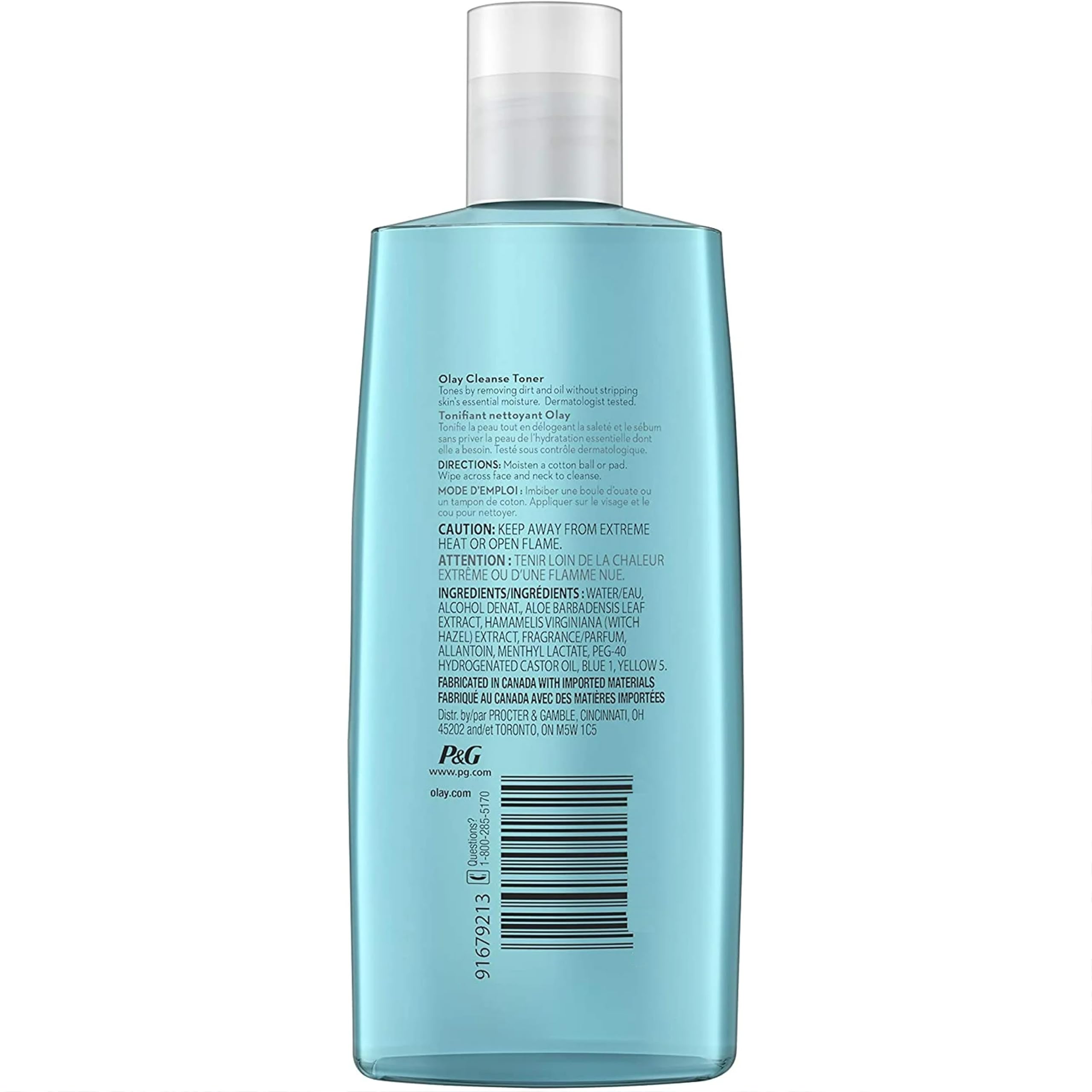 Olay Oil Minimizing Toner bottle cap close-up highlights labeling.