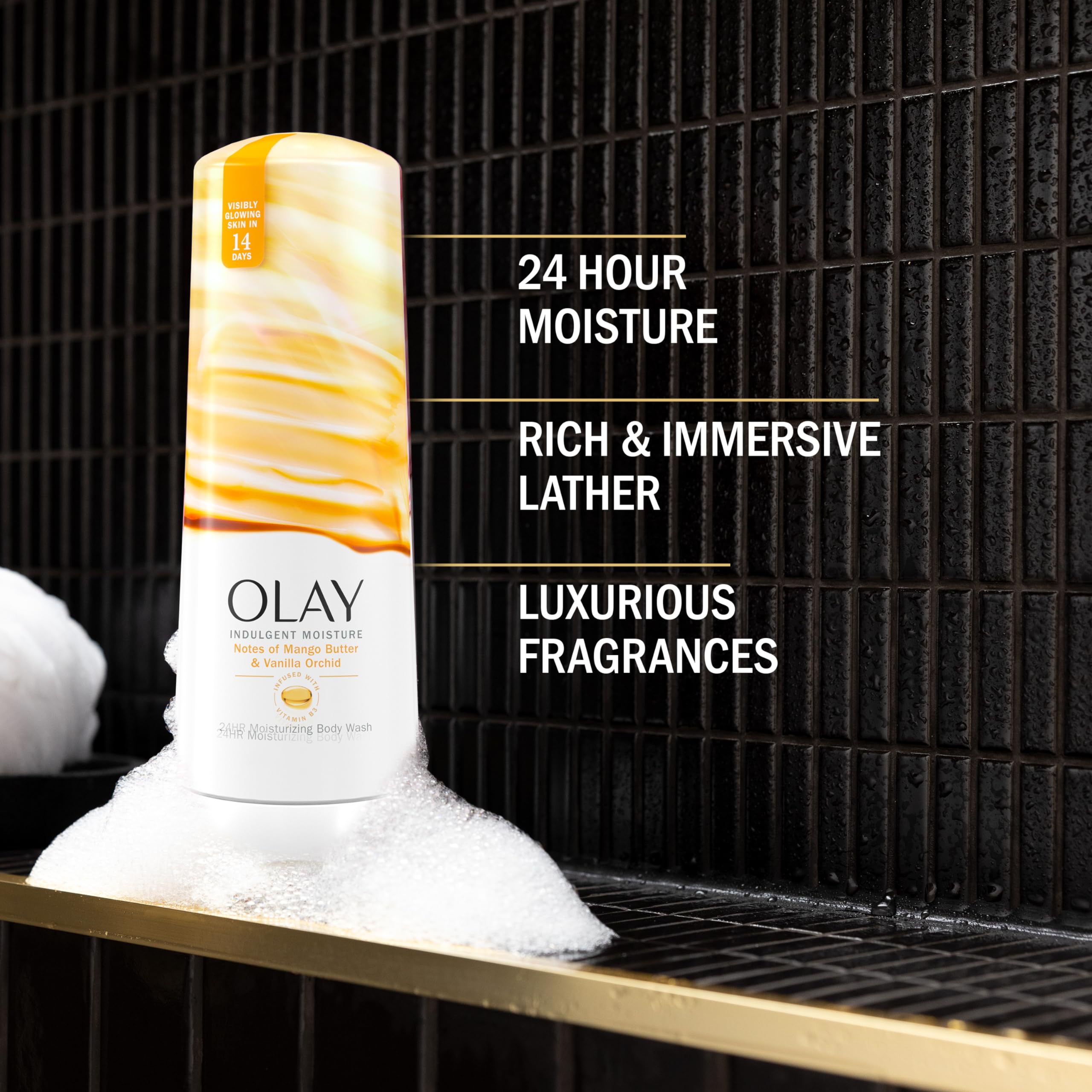 Olay Indulgente Humedad: piel radiante tras la ducha gracias a la hidratación.