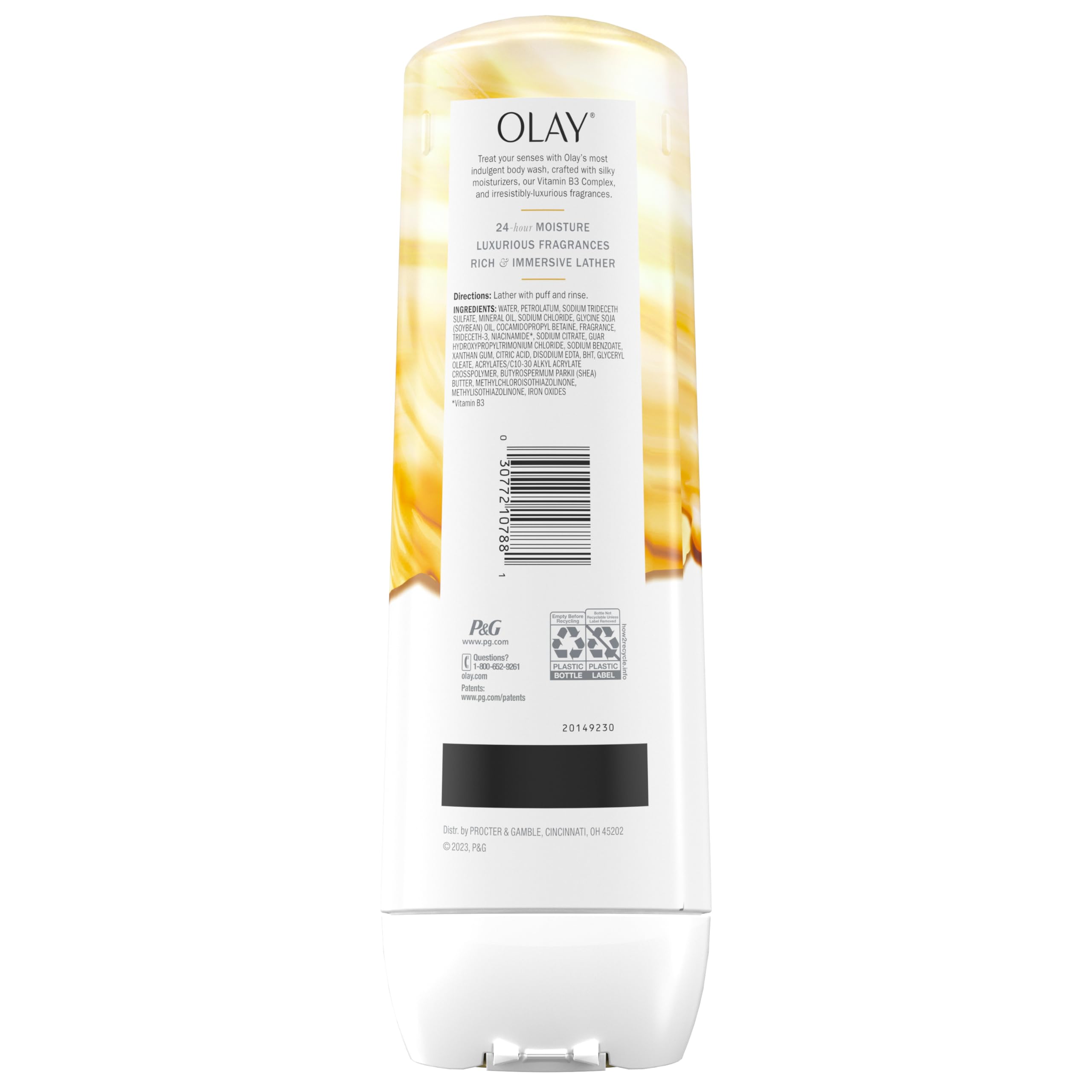 Olay Presentación 591 ml: envase práctico para uso prolongado en la ducha.
