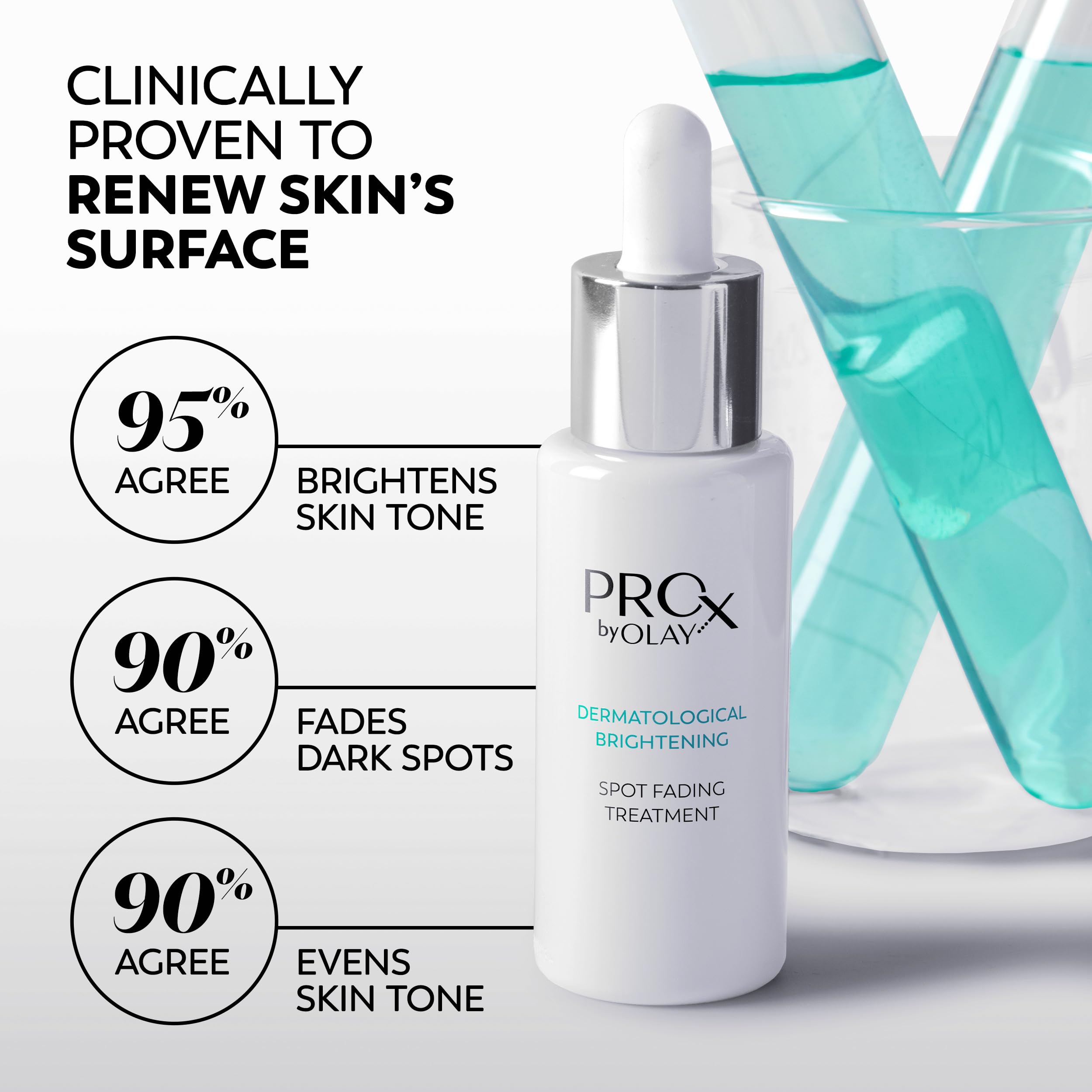 Dark spots before-after image showing fade potential with Olay Pro-X.