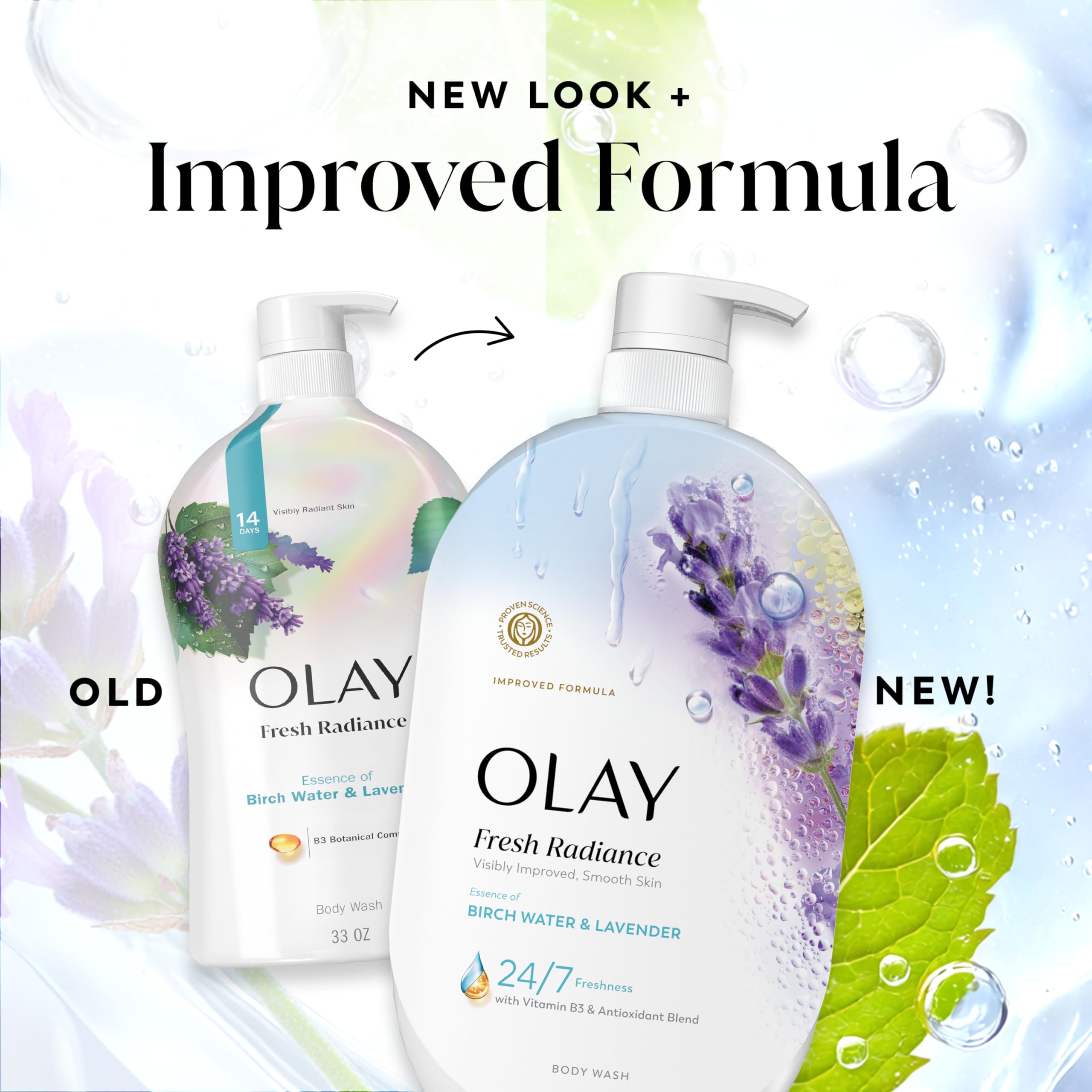 Olay Radiancia Fresca: envase moderno para uso diario en casa.