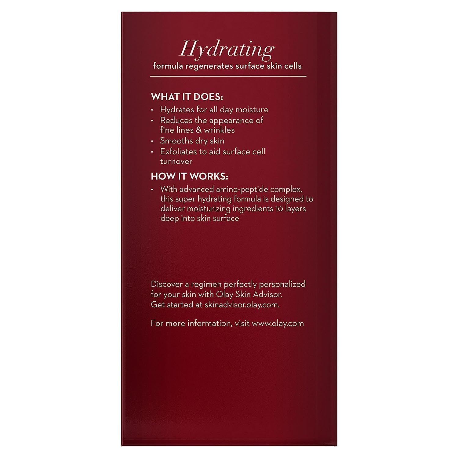 Olay Regenerist application dab on skin for deep hydration.