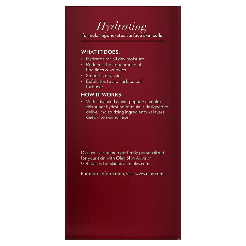 Olay Regenerist application dab on skin for deep hydration.
