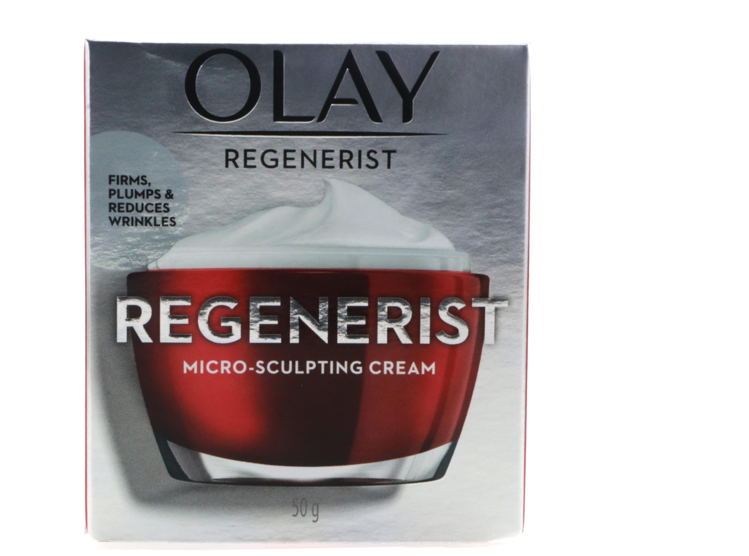 OLAY Regenerist crema micro-sculpting 50 ml en bote, hidratación duradera para piel suave.