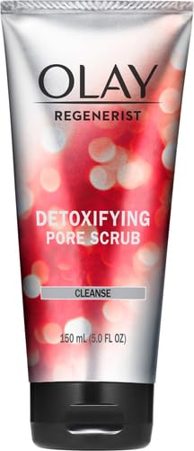 Olay Regenerist Desintoxicante Exfoliante, envase visible y brillo inmediato.