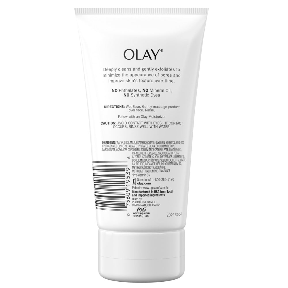Olay Regenerist Detoxifying Pore Scrub close-up highlighting refined pores.