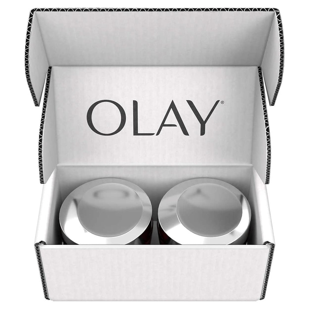 Olay Regenerist Micro-Sculpting Cream pack two jars on display.