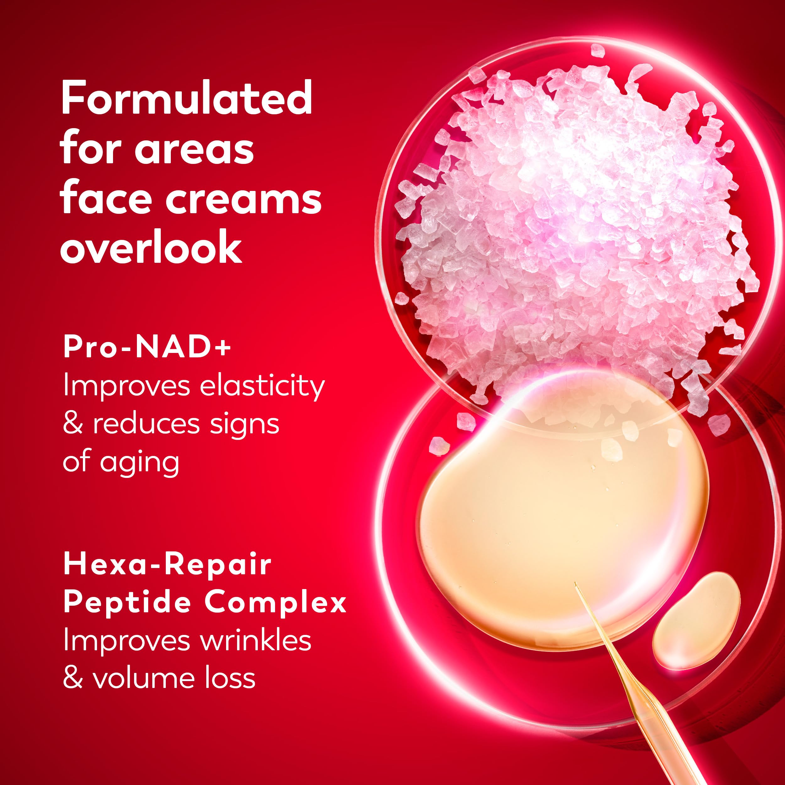 Olay Regenerist neck and décolleté area being treated with the roller.