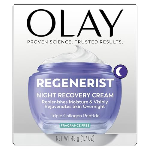 Olay Regenerist Night Recovery Cream Pro-Vitamin B5 provides hydration boost.