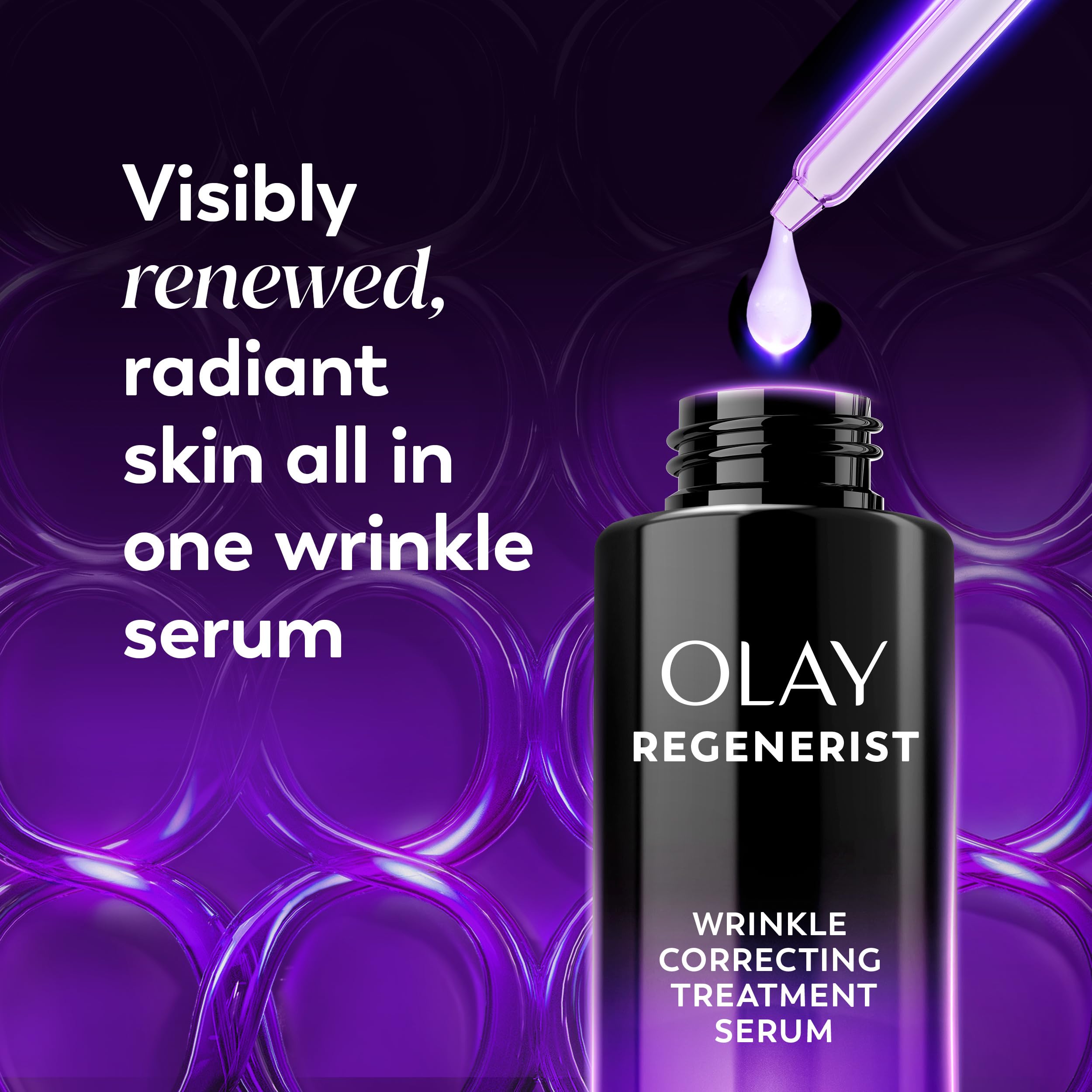 Olay Regenerist Resurfacing Retinol Serum label close up showing fragrance free formula