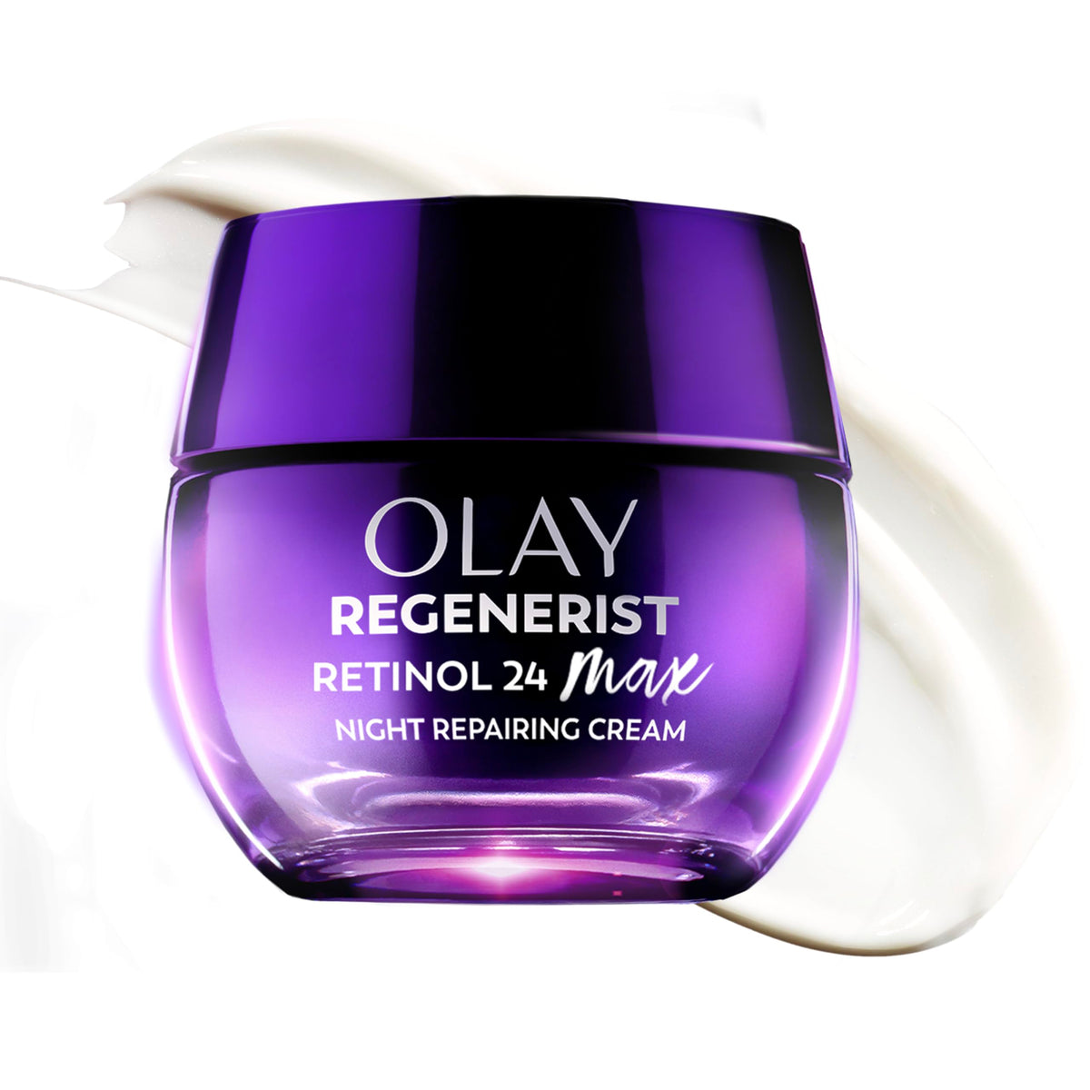 Olay Regenerist Retinol24 Max bottle outer shows fragrance-free night care for hydration