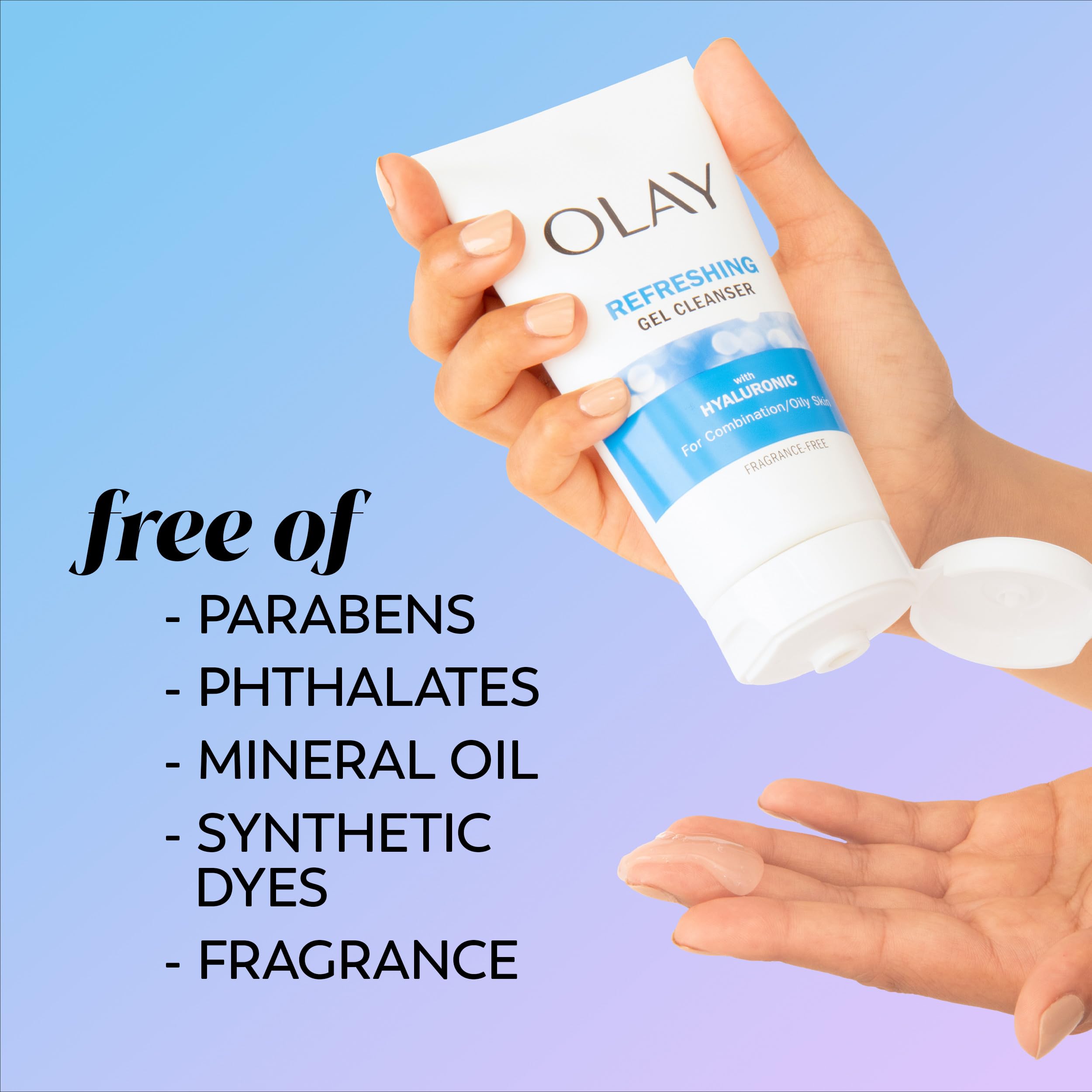 Rostro limpio y revitalizado tras usar Olay Regenerist limpiador.