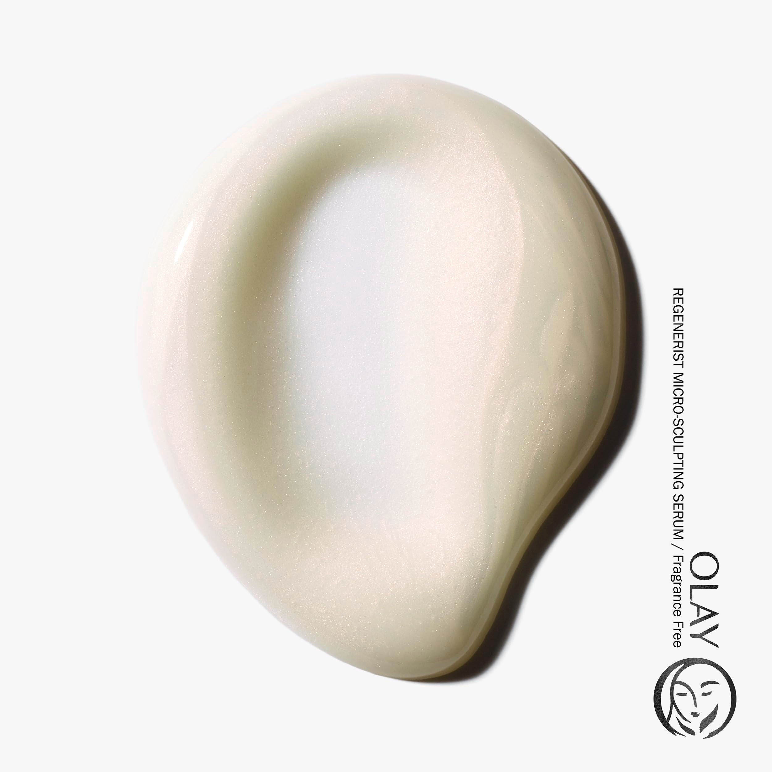 Olay Regenerist Micro-Sculpting Serum close-up of increased skin elasticity.