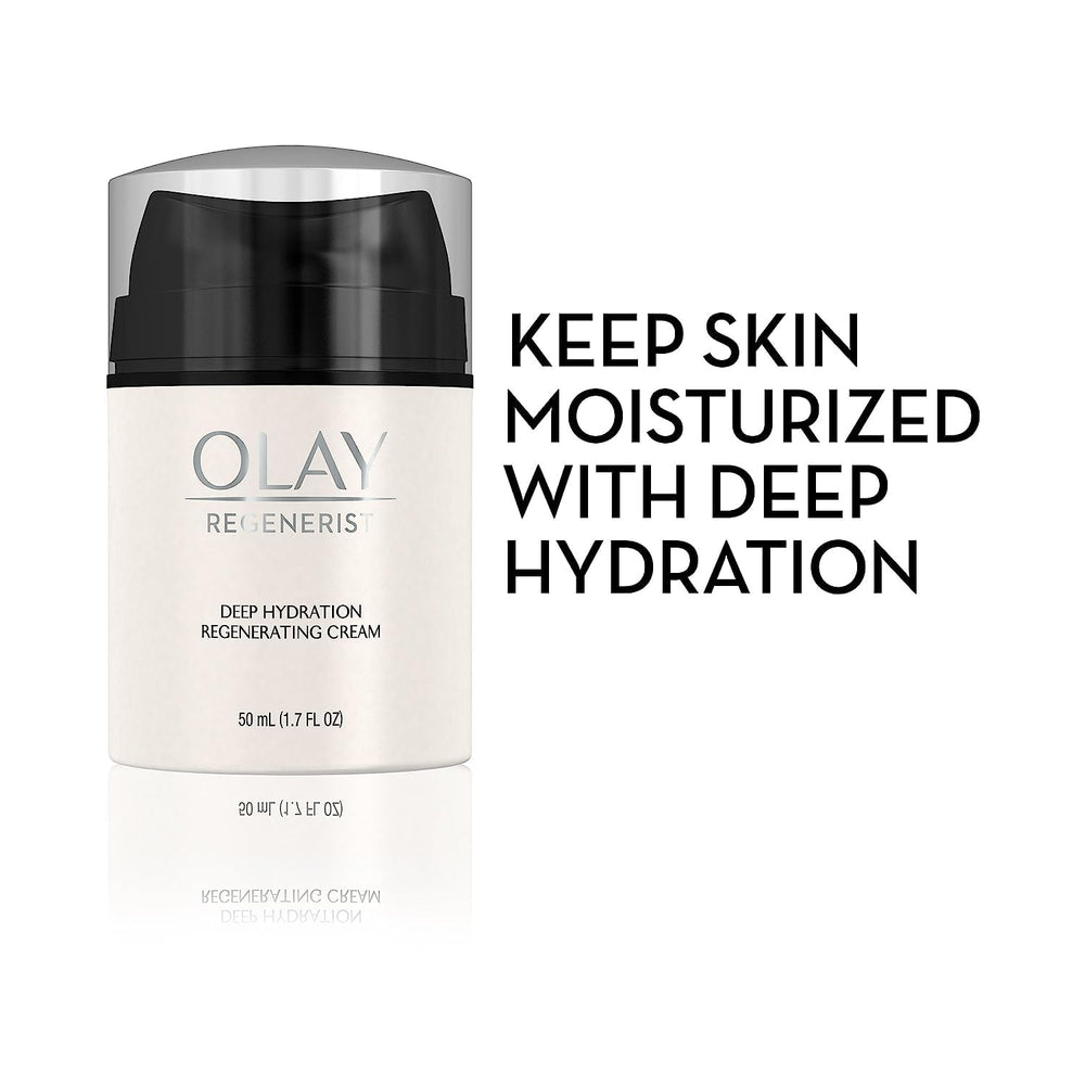Olay Regenerist skin appearance after use shows improved texture.