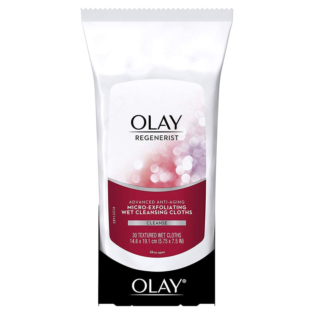 Toallitas Olay Regenerist cuidado diario para mejorar la textura de la piel.