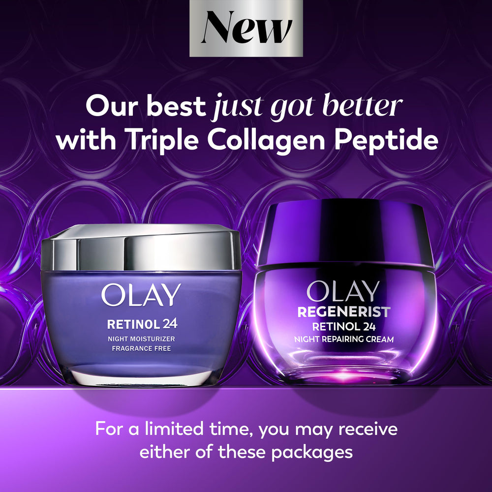 Olay Regenerist Triple Collagen Peptide jar highlighting smoothing formula