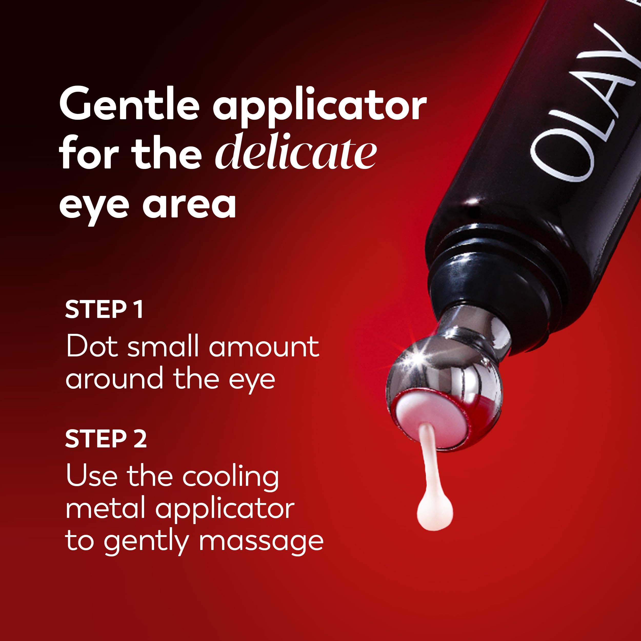 Olay Regenerist Under Eye Roller cap wand focused on precise application