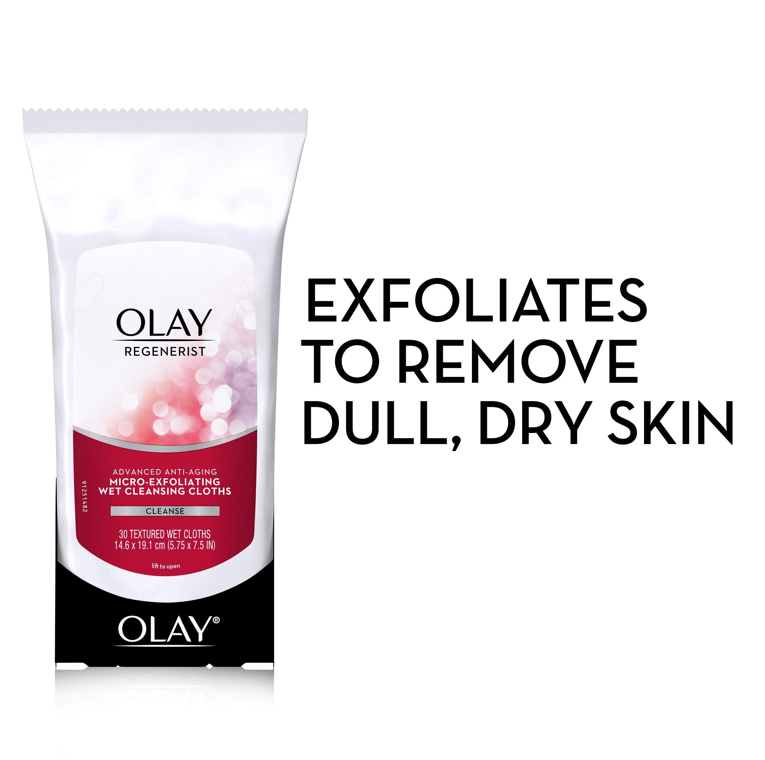 Olay Regenerist textured cloth close-up showing exfoliating fibers for smoother skin