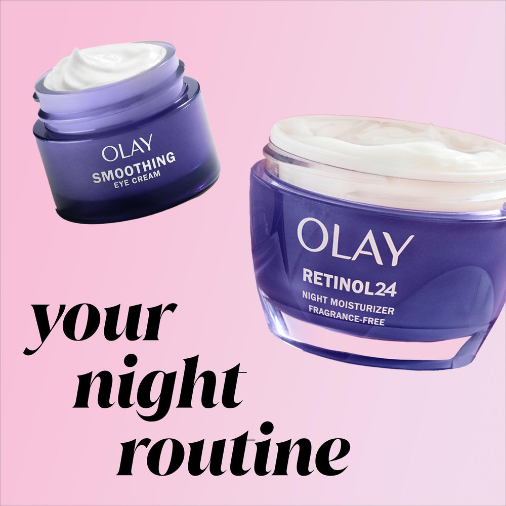 Olay Retinol 24 crema para ojos sin colorantes ni aceites minerales.