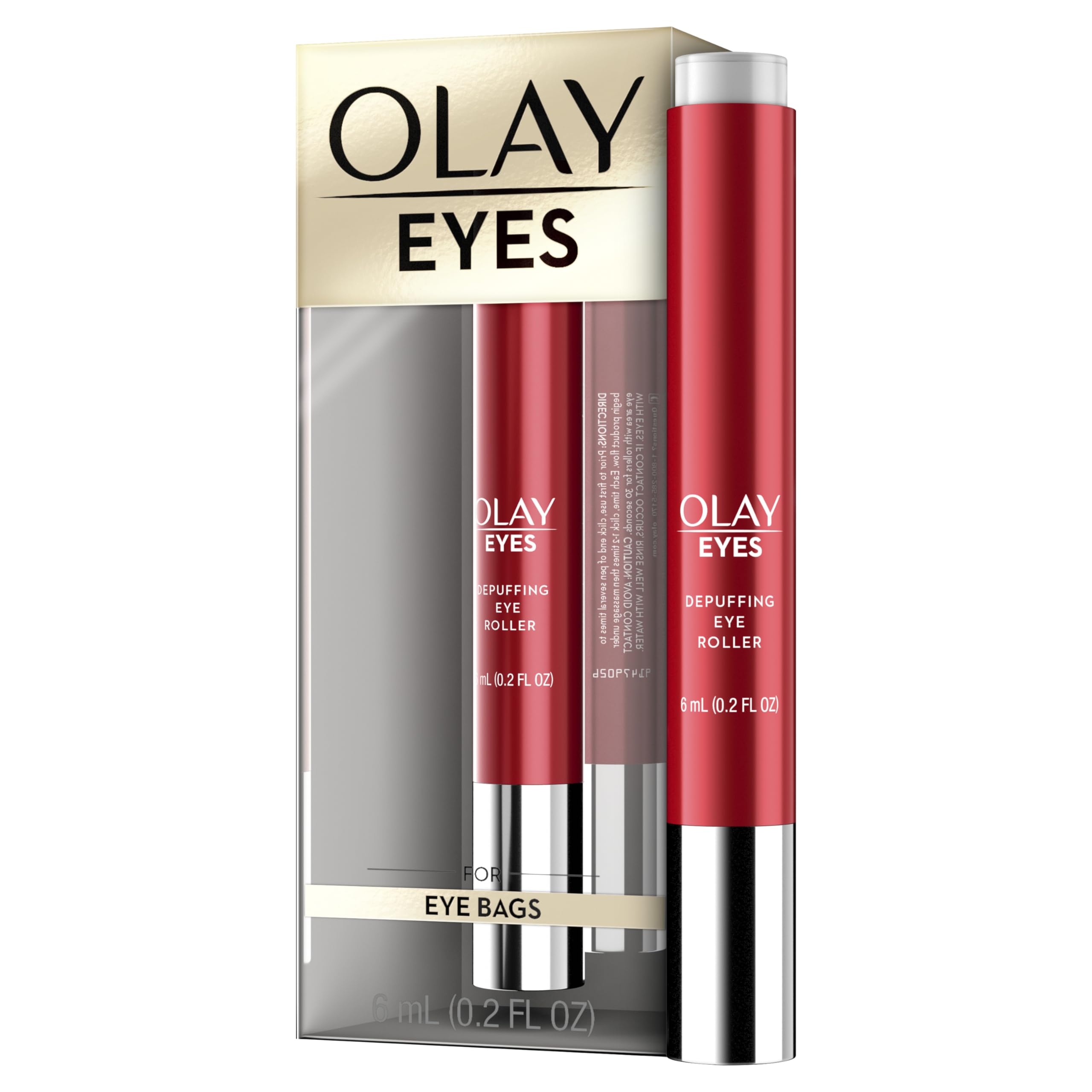 Olay Rodillo Ojos Hidratante ofrece masaje suave para desinflamar bolsas.