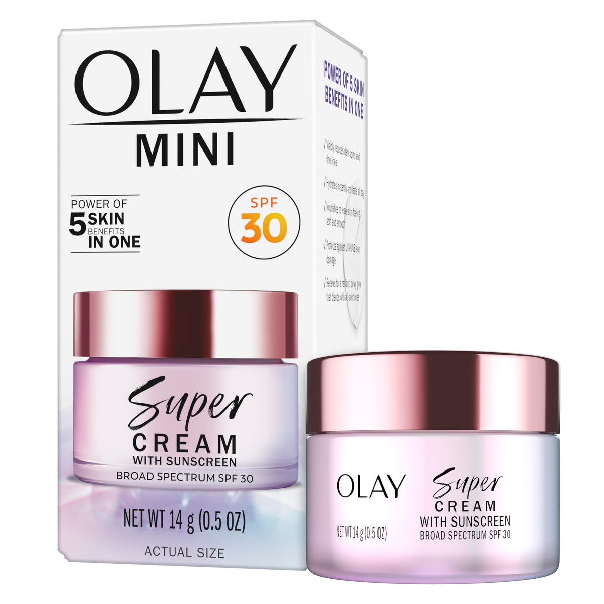 Olay Super Cream SPF 30, textura ligera para uso diario.