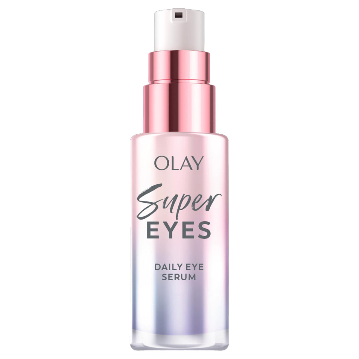 Olay Super Eye Serum bottle with pump for easy daily application and hydration
