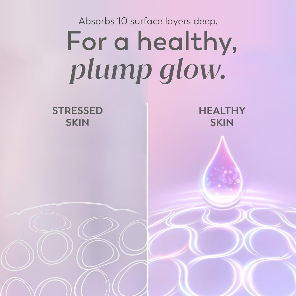 Olay Super Serum AHA exfoliation hint on skin surface.