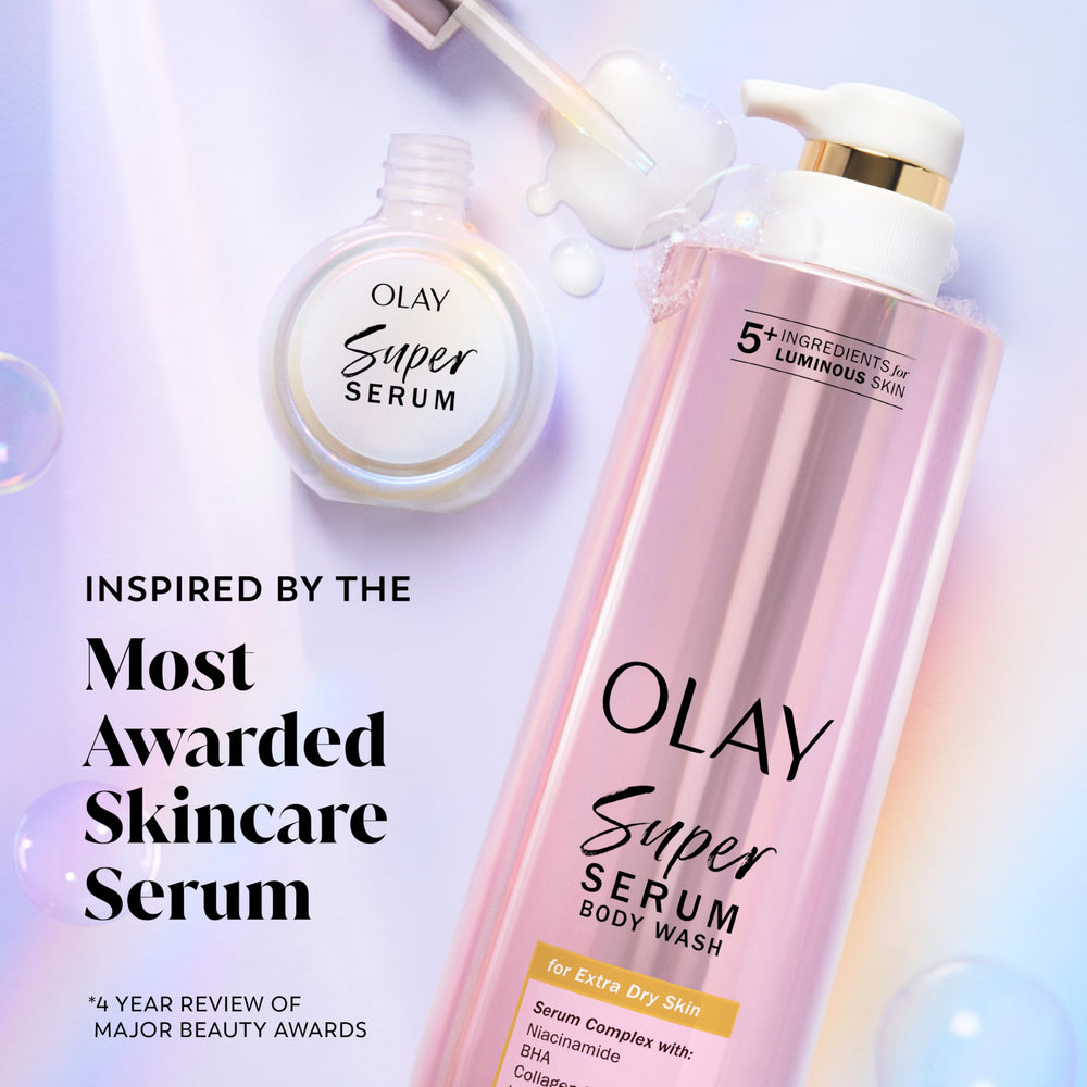 Hidratación de 24 horas con Olay Super Serum Body Wash