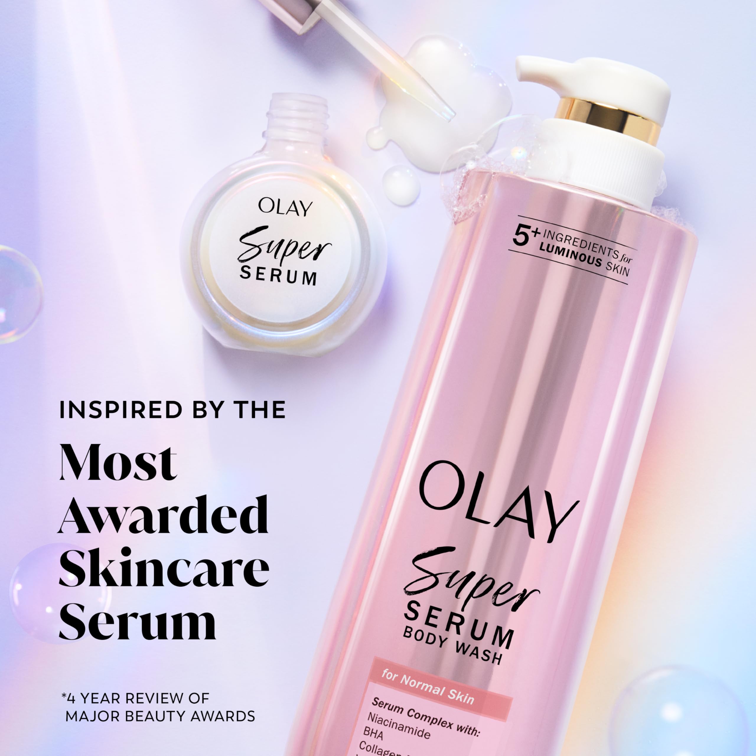 Piel más firme tras usar Olay Super Serum Body Wash