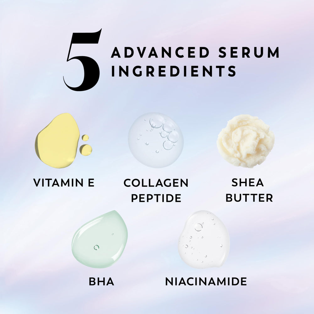 Close up de Niacinamida BHA y otros ingredientes clave