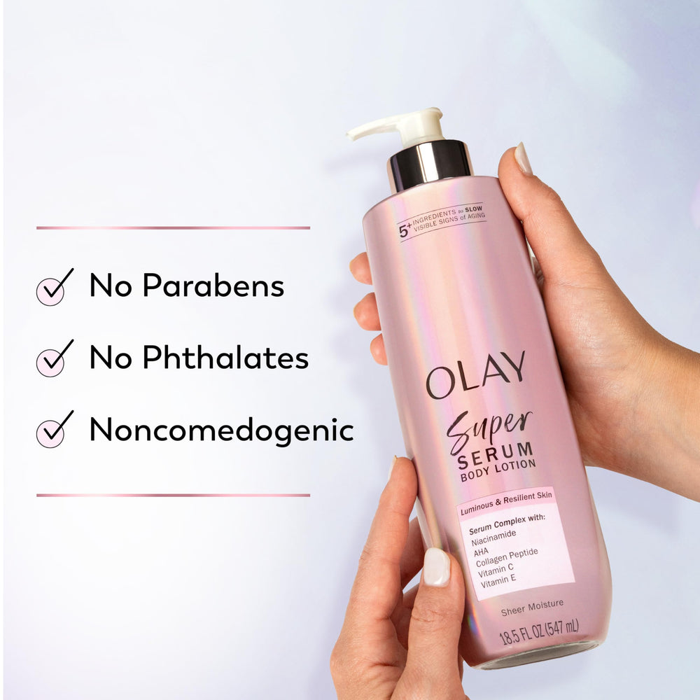 Olay Super Serum Cuerpo: botella de 18.5 onzas, tamaño para uso prolongado