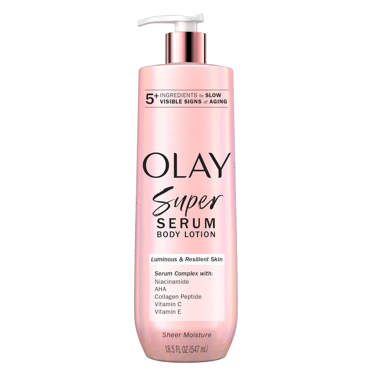 Olay Super Serum Cuerpo: botella frontal, hidratación duradera