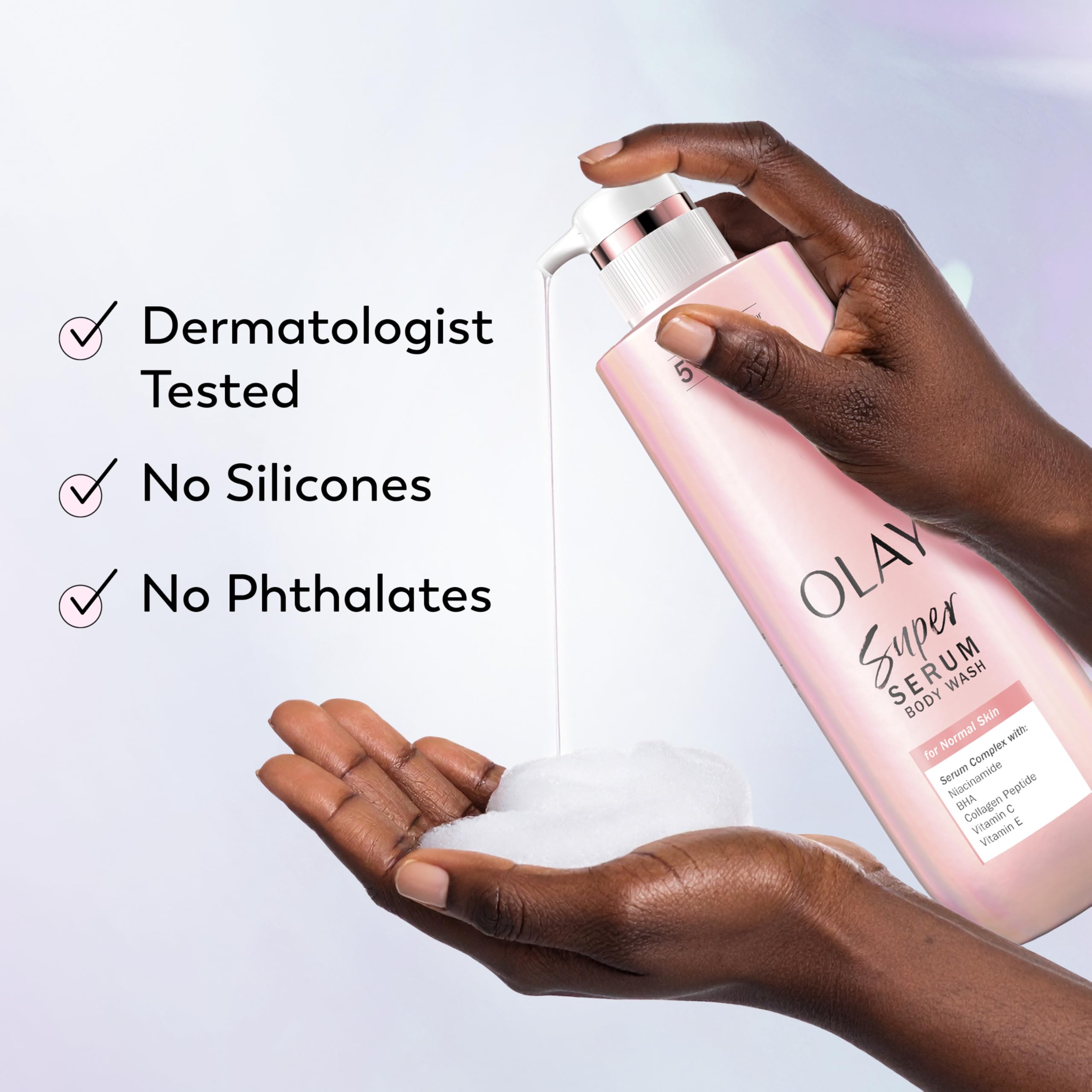 Olay Super Serum: contiene Niacinamida y BHA para cuidado diario.