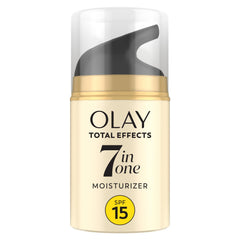 OLAY Total Effects bottle showing SPF 15 for daily anti-aging protection
