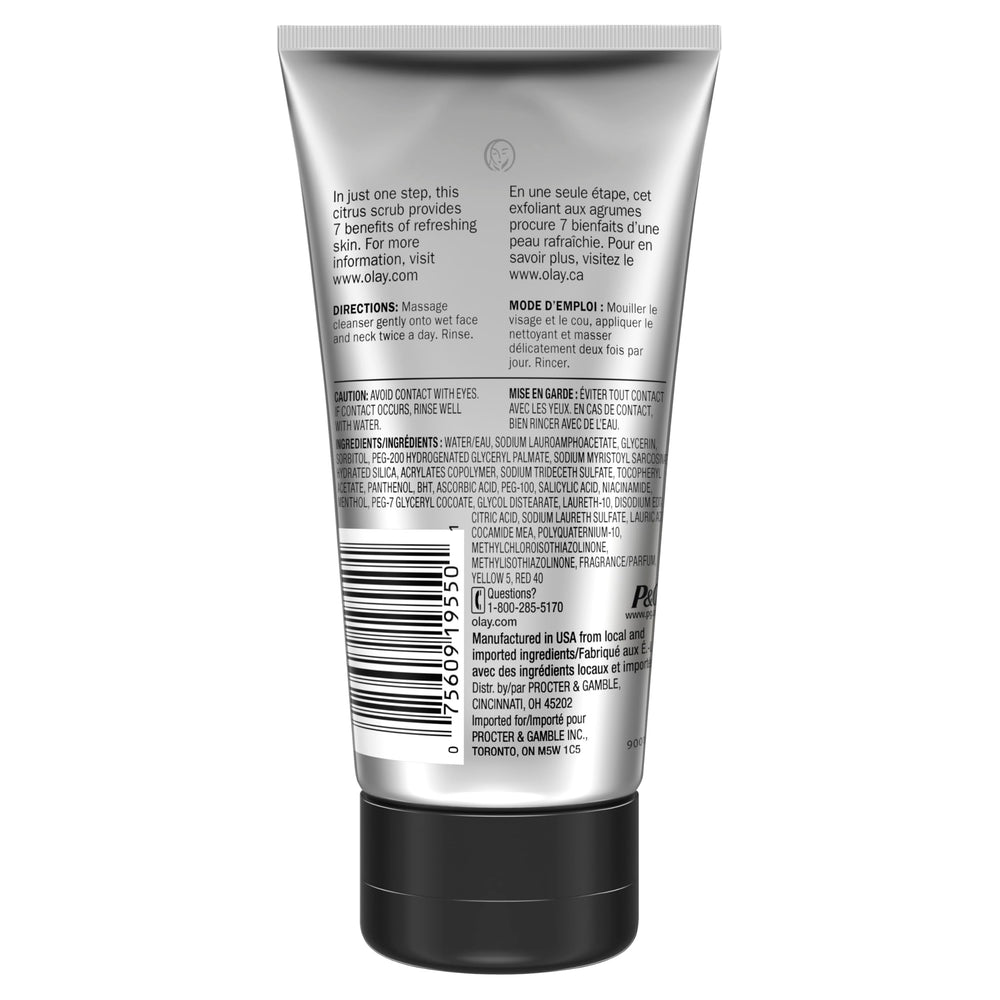 Olay Total Effects Citrus packaging label highlights multi-benefit formula