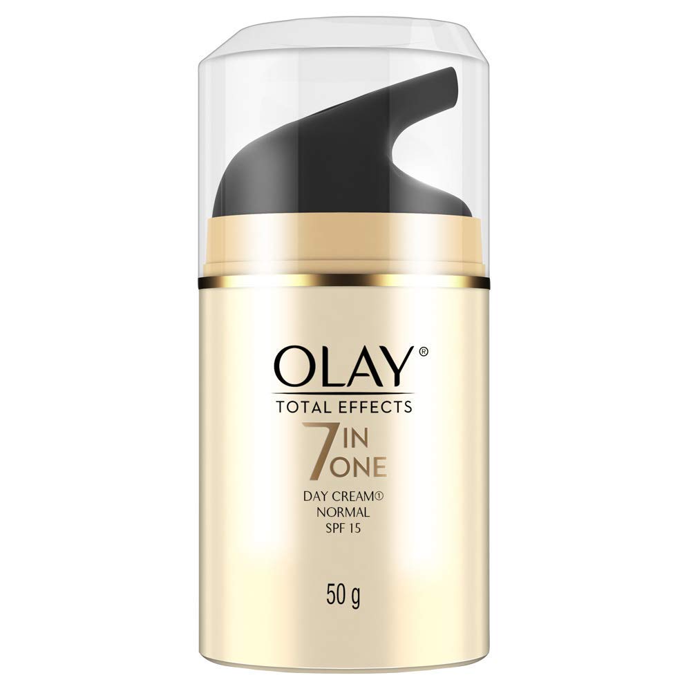 Olay Total Effects 7 en 1: envase compacto para uso diario con SPF 15.